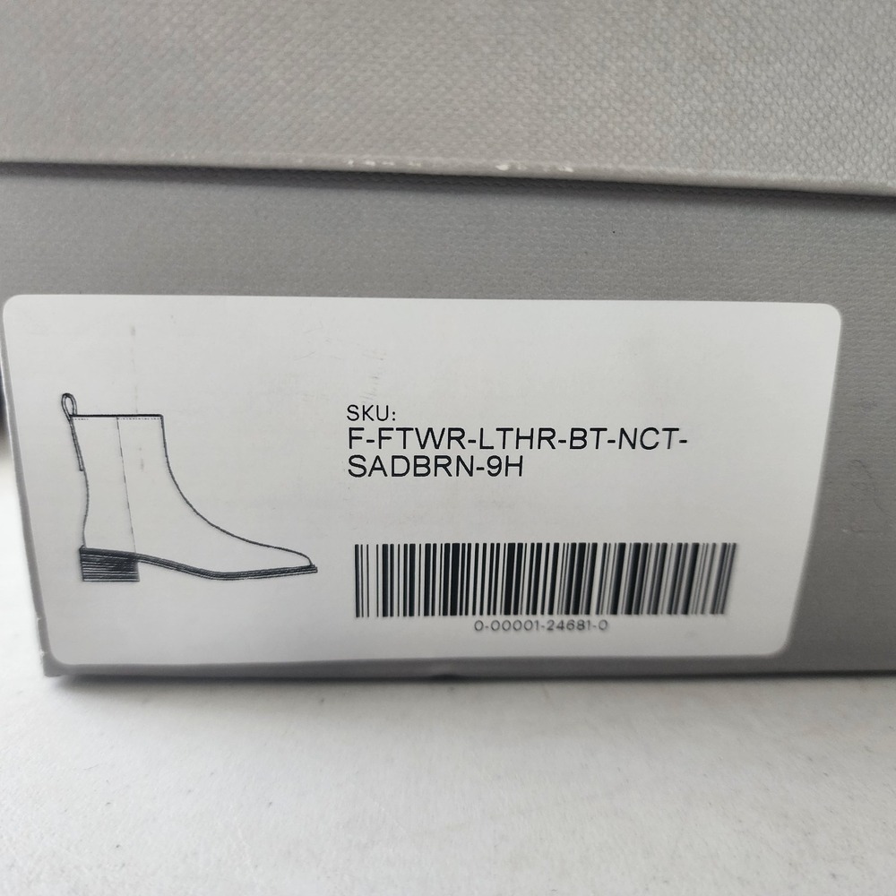 Everlane The City Boots Womens Size 9.5 Saddle Brown Leather Ankle Heel Zip NIB - Picture 8 of 13